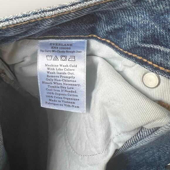 Everlane Curvy 90s Cheeky Straight Jeans | Waist 23 Crop | Blue Y2K Mom 80s 90s - Picture 6 of 11
